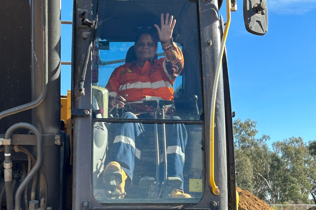 Woman in digger