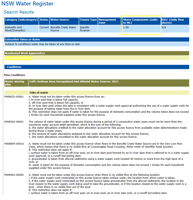 NSW Water Register step six